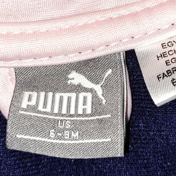 Puma Baby Girls' Tricot Track Jacket in Navy blue and Pale pink. - Picture 4 of 5